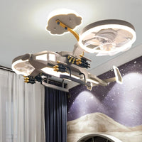Kids Plane Ceiling Fan With Lights For Bedroom Study Kindergarten Children's Room Decoration Led Lighting Lustre Chandelier Lamp