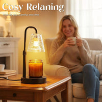2 Pack Candle Warmer Lamp with Timer,Dimmable,Adjustable Height
