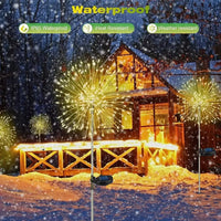 Outdoor LED Solar Firework Lights Garden Decoration Fairy Lights Waterproof Dandelion Lawn Lamp for Garden Landscape Lawn Decor