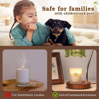Pink&Green Candle Warmer Lamp W/Timer, Christmas Birthday Gifts for Women