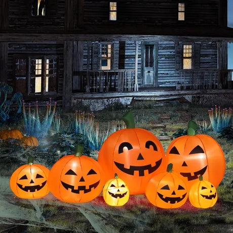 LED String Lights 7pcs Pumpkin Inflatable Halloween Decoration - CJDS - FC