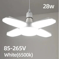 E27 Foldable Fan Shape LED Bulb Lamp  220V/85V-265V  LEDs Light Bulbs For Home Ceiling Lamp Warehouse Garage  White Light 6500K