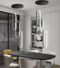 Modern LED Chandeliers for Foyer Entryway High Ceiling Long Staircase Chandeliers Dimmable Dimmable Flush Mount High Villa Foyer 2700K-6000K