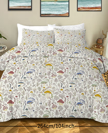 3 Pieces Mushroom Decoration Comforter Set Soft Bedding Set For Home Bedroom Decor Twin Full Queen King Size