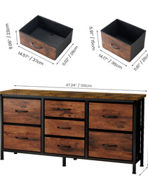 Drawer Dresser For Bedroom, Drawers With Wooden Top Metal Frame