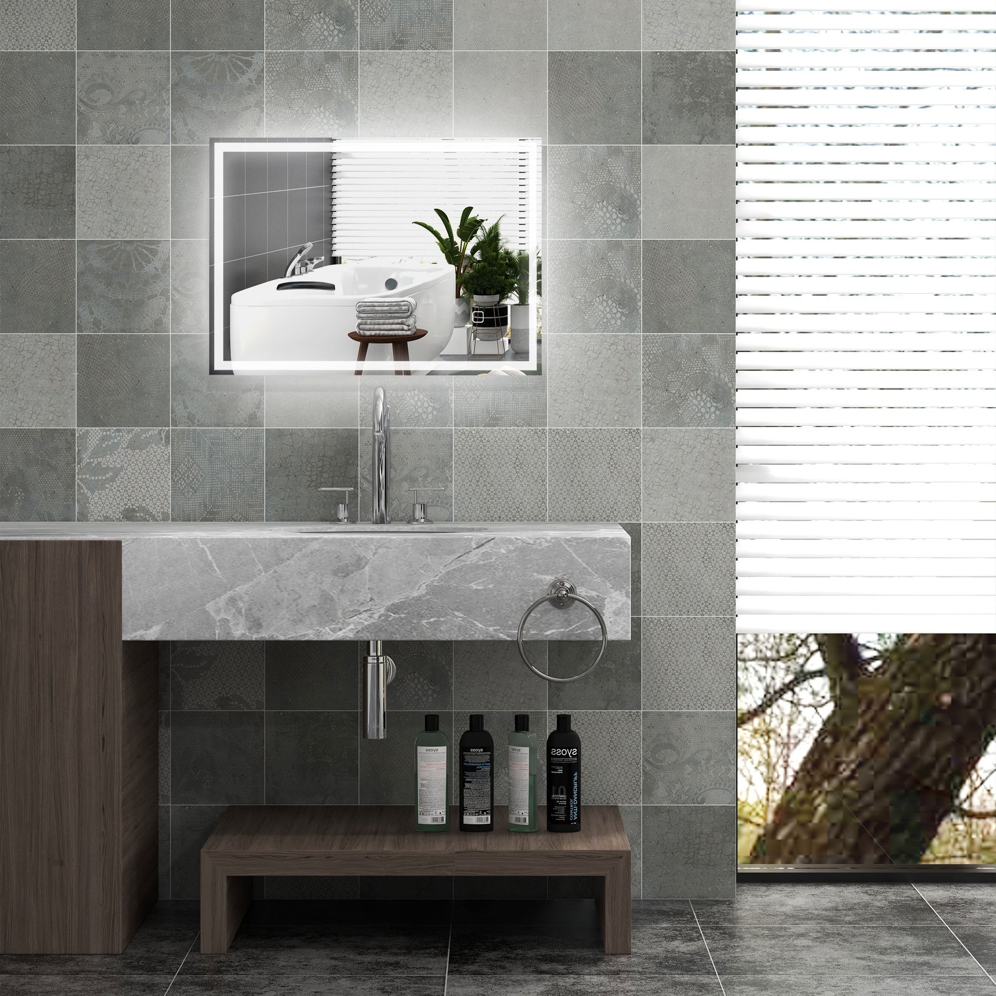 kleankin 32" x 24" LED Bathroom Mirror