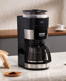 10-Cup Precision Drip Coffee Maker – 3 Brew Strength Modes & 1.5L High-Capacity Glass Carafe