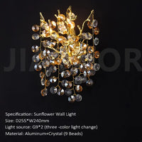 Modern Luxury Crystal Wall Lamp Living Room Bedroom Bedside Lamp Background Wall Villa Home Indoor Lighting Decoration LED Light