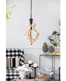 Farmhouse Chandelier, Dilapidated White Chandelier French Country Wood Chandelier