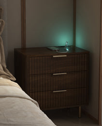 Nightstand With Charging Station, Smart Nightstand With Night Light, Modern Night Stand With Storage Cabinet For Bedroom, Wood