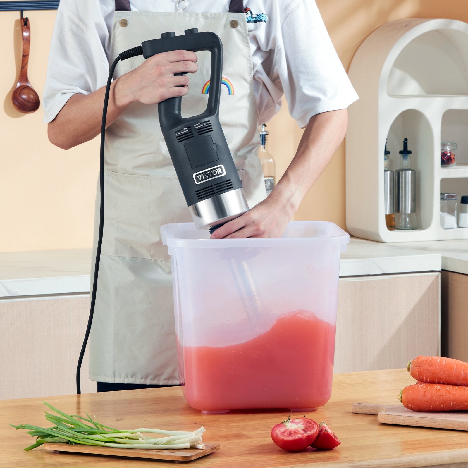 Commercial Immersion Blender, 750W 12' Heavy Duty Hand Mixer, Variable Speed Kitchen Stick Mixer With 304 Stainless Steel Blade, Multi-Purpose Portable Mixer For Soup, Smoothie, Puree, Baby Food