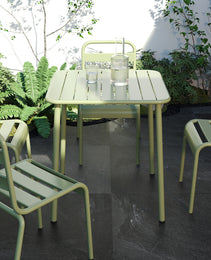 Sera Square Table  Green Outdoor Courtyard Table Villa Open Air Dining Table Waterproof Table Retro American Modern Simple Balcony Table Coffee Table