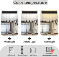 5-Lights Rectangular Pendant Lights for Kitchen Island Black Linear Crystal Chandelier Modern Chandeliers for Kitchen Island Dining Room