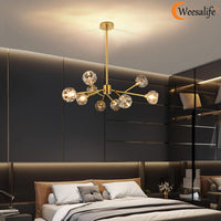 Sputnik Chandeliers for Dining Room，9 Lights D30 Inch