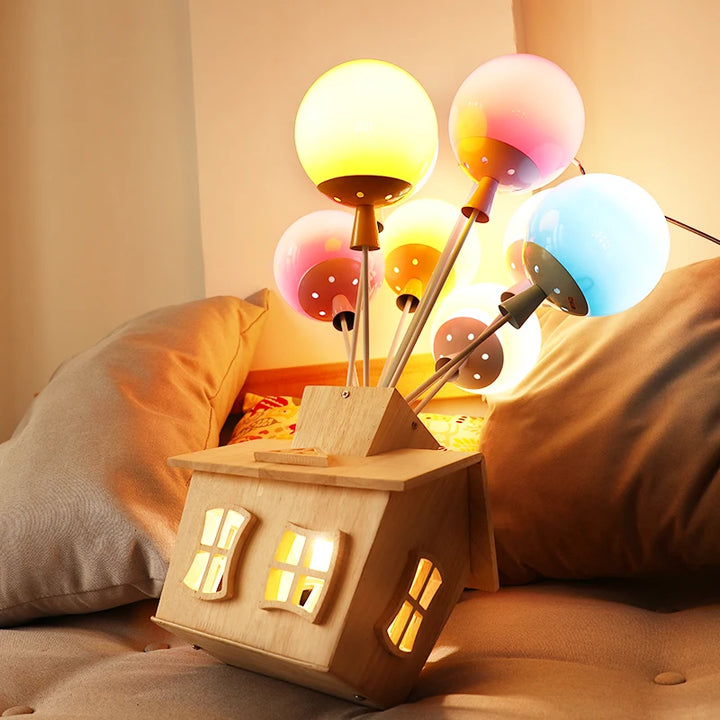Kids Chandelier Living Room Wooden Ceiling Light Dining Room Balloon Lamp Sputnik Lamp Fixtures Lustre Luminaire Girl Chandelier