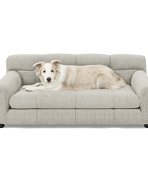 Soft And Comfortable Pet Sofa With Backrest And Armrests, Suitable For Modern Rectangular Pet Sofas For Small And Medium-sized Dogs,-Beige