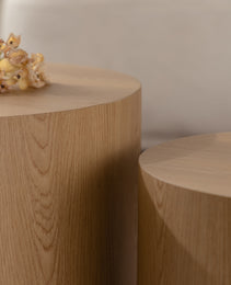 Nesting Coffee Table Set Of 2 Round Wooden Coffee Tables Circle Modern Table For Small Space Living Room Bedroom Accent End Side Table