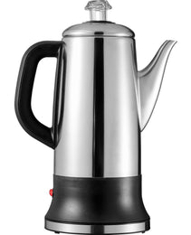 12-Cup Electric Percolator Coffee Pot, 304 Stainless Steel Coffee Percolator With Keep Warm Function & Heat-Resistant Handle, Classic Coffee Maker, Quick Brew & Easy-Pour Spout, Silver