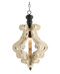 Farmhouse Chandelier, Dilapidated White Chandelier French Country Wood Chandelier
