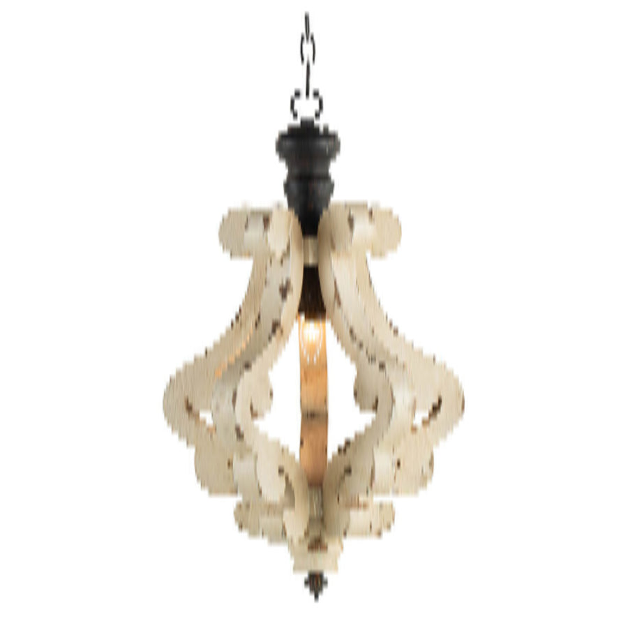 Farmhouse Chandelier, Dilapidated White Chandelier French Country Wood Chandelier