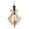 Farmhouse Chandelier, Dilapidated White Chandelier French Country Wood Chandelier For Living Room Foyer, Bulb Not Included - CJDS