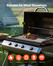 24x16 In Flat Top Griddle Carbon Steel Universal BBQ Grill Pan Cookware