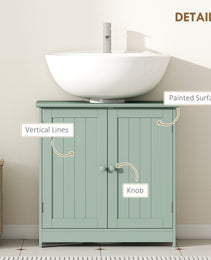 Bathroom Vanity Cabinet, Under Sink Bathroom Cabinet with 2 Doors and Adjustable Shelf, Dark Green