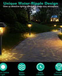 6Pack Solar Powered Stake Light Outdoor Decorative Landscape Lamp IP45 Waterproof Auto On Off Outdoor Light For Pathway Garden Yard Patio
