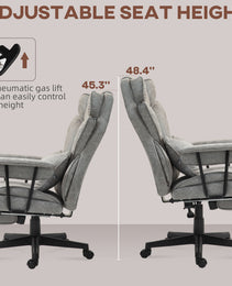 396lbs. Big and Tall Office Chair, Executive Office Chair with Footrest, Lumbar Support, and Reclining Function, Gray