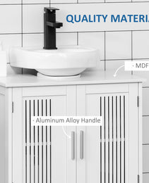 Bathroom Under Sink Cabinet Vanity Unit with Adjustable Shelf Space Saver, White