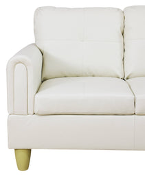Pickup Only--White Faux Leather 3-Piece Living Room Sofa Set