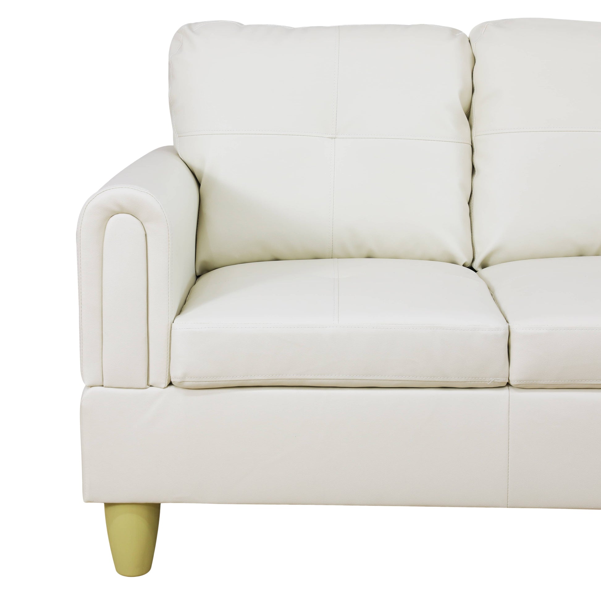 Pickup Only--White Faux Leather 3-Piece Living Room Sofa Set