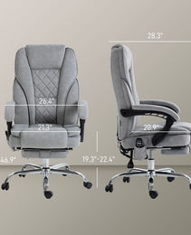 Massage Office Chair, Heated Reclining Computer Chair with Adjustable Height and Footrest