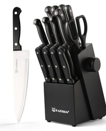 19-piece Knife Set, German Steel, Durable, Dishwasher-safe, Kitchen Knife Set With Built-in Sharpener For Chopping, Slicing, Dicing And Cutting