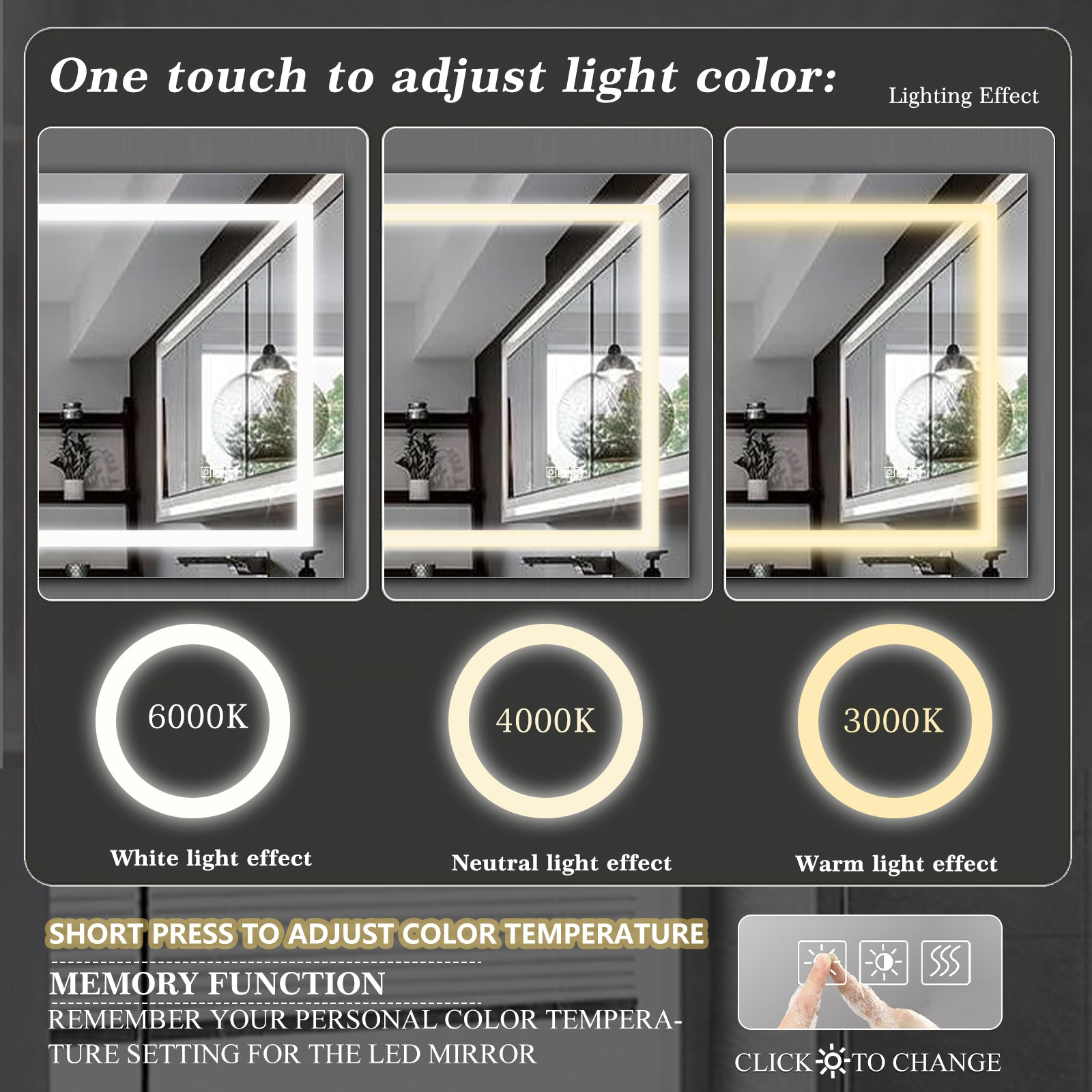 Same As W134070942-L4004 72 X 36  LED Mirror Light Bathroom,anti-Fog - Dimming Led Bathroom Vanity Mirror