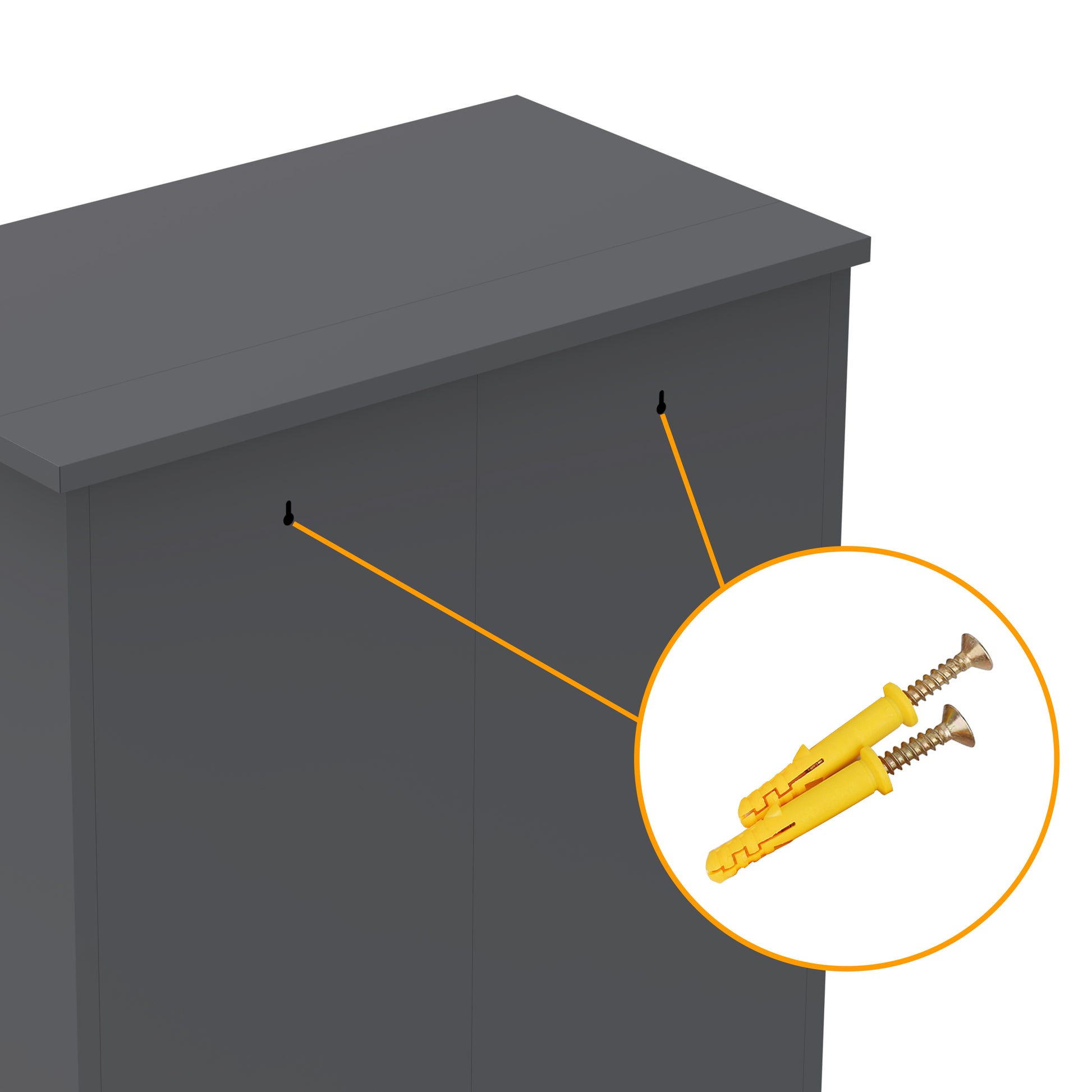 47'' Tall Metal Tool Storage Cabinet, With Ample Storage Space For Garage,Warehouse,Garden,Office, Living Room,Bathroom,Utility Room Slate