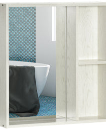 24.75" x 25.5" Bathroom Medicine Cabinet with Mirror, Storage Shelf, Over Toilet Bathroom Cabinet Wall Mounted for Living Room and Laundry Room, White