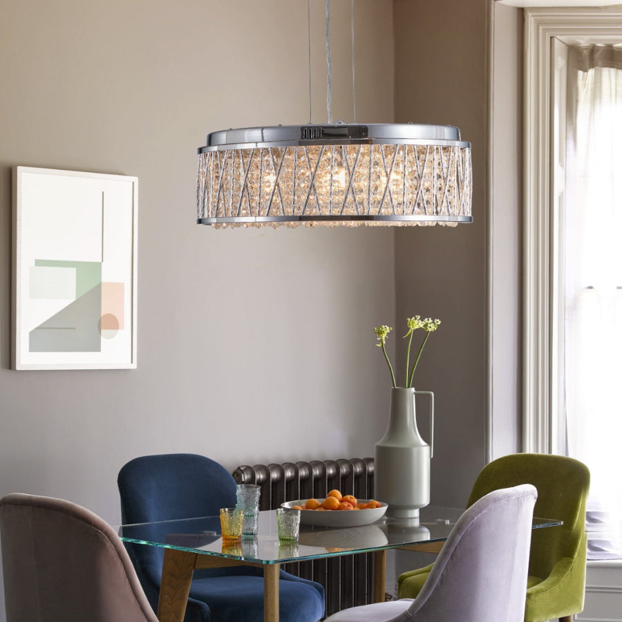 Modern Crystal Chandelier 19 Inches Aluminum Iron Round Ceiling Light Flush Mount Ceiling Light Fixture For Kitchen Island Dinning Bedrooms And Hallway   Bulb Not Included