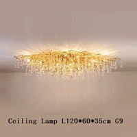 Royal Nordic Luxury Crystal Chandeliers Gold Chrome Water Drop Pendant Light Living Room Hotel Hall Villa Indoor Decor Fixture