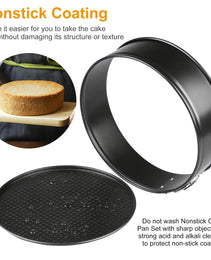3Pcs Per Set Non-stick Springform Cake Pan Leakproof 9in 10in 11in Bakeware Pan With Removable Bottom