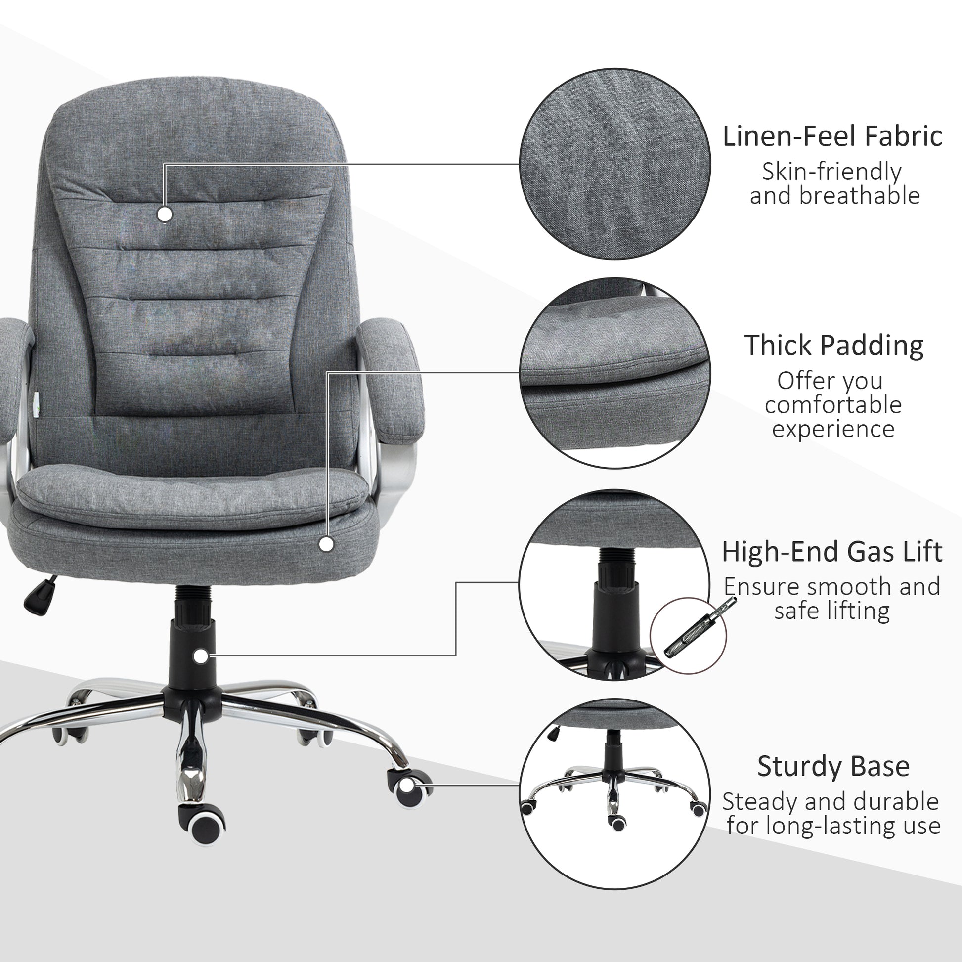 High Back Home Office Chair Executive Computer Chair With Adjustable Height