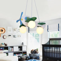 Nordic Modern Minimalist Log Airplane Chandelier Boys Girls Bedroom Led Pendant Lamp Creative Art Children's Room Lighting Decor
