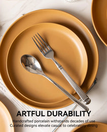 12-Piece Stoneware Dinnerware Sets With Mugs  Microwave & Dishwasher Safe Non-Toxic Dinner Plates Bowls Set  Stackable Matte Glaze Kitchenware For 3