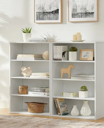 CD DVD Storage Cabinet, Bookcase, Adjustable Shelf 8-layer Storage, Display Bookshelf, Home, Office, Multi-functional Double-layer Bookcase, Can Be Disassembled Into Two 4-layer Storage Bookcases