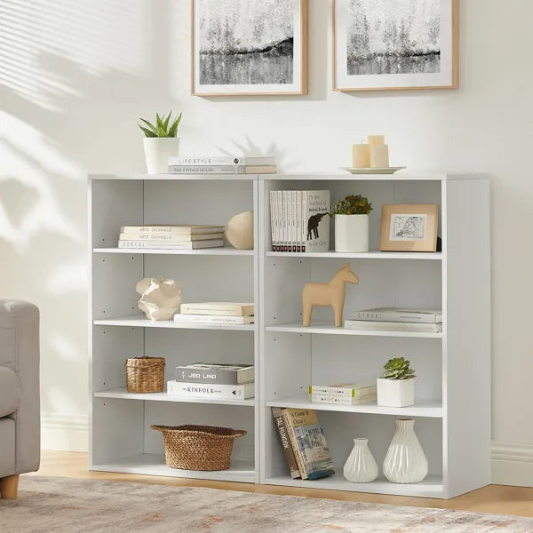 CD DVD Storage Cabinet, Bookcase, Adjustable Shelf 8-layer Storage, Display Bookshelf, Home, Office, Multi-functional Double-layer Bookcase, Can Be Disassembled Into Two 4-layer Storage Bookcases