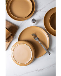 12-Piece Stoneware Dinnerware Sets With Mugs  Microwave & Dishwasher Safe Non-Toxic Dinner Plates Bowls Set  Stackable Matte Glaze Kitchenware For 3