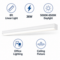 Energize Your Workspace: 8ft 36W Amcan Linear Office Light - Illuminate with Cool White Brilliance and Boost Productivity!
