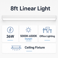 Energize Your Workspace: 8ft 36W Amcan Linear Office Light - Illuminate with Cool White Brilliance and Boost Productivity!