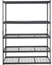 Storage Shelving Unit, 5-Tier Adjustable, 2000 Lbs Capacity, Heavy Duty Garage Shelves Metal Organizer Wire Rack, Black, For Kitchen Pantry Basement Bathroom Laundry Closet