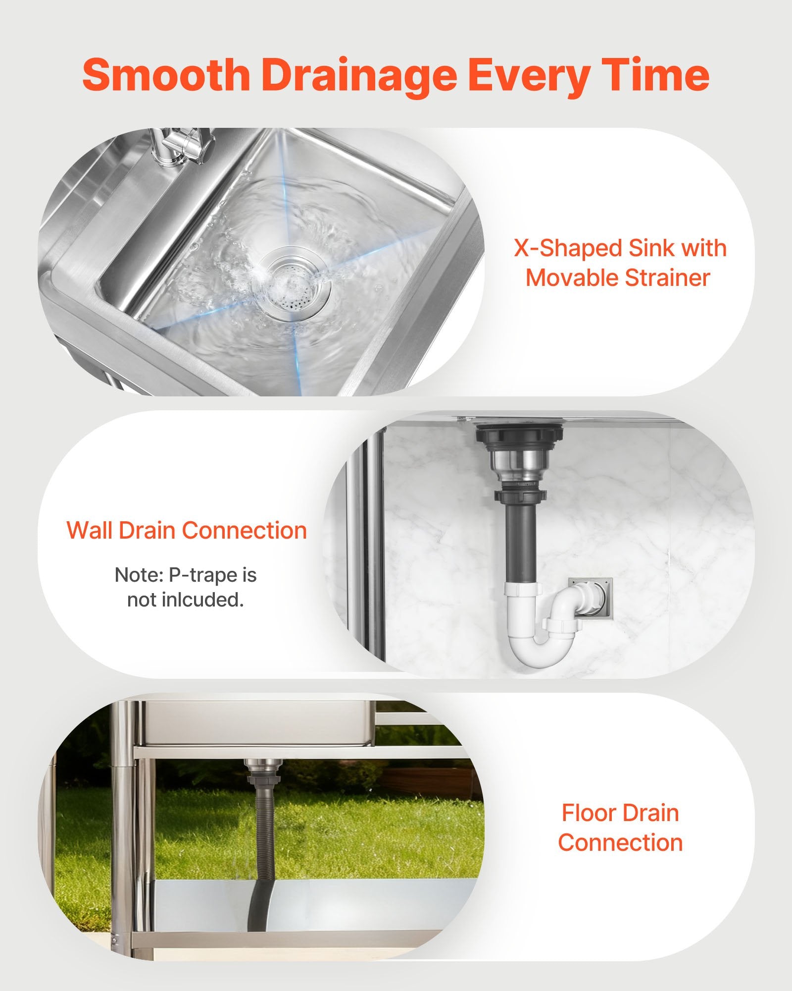 39" Stainless Steel Utility Sink Station – NSF-Certified Commercial Single Bowl with Workstation & Adjustable Storage